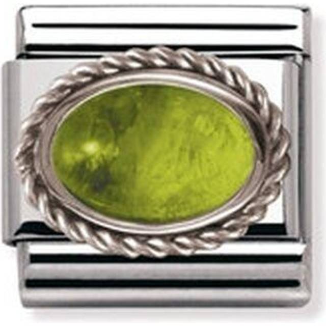 Nomination Classic Silver Peridot Oval Sparkly Charms