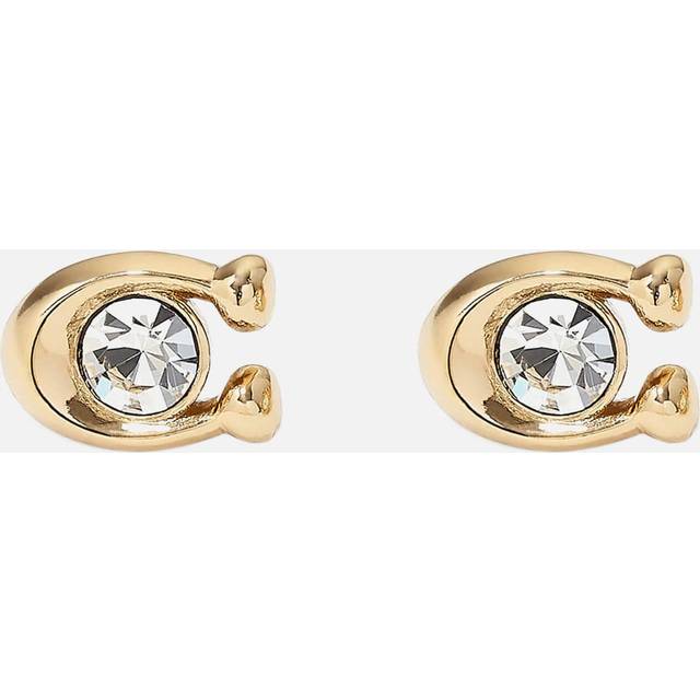 Coach Signature Stone Gold-Tone and Crystal Earrings