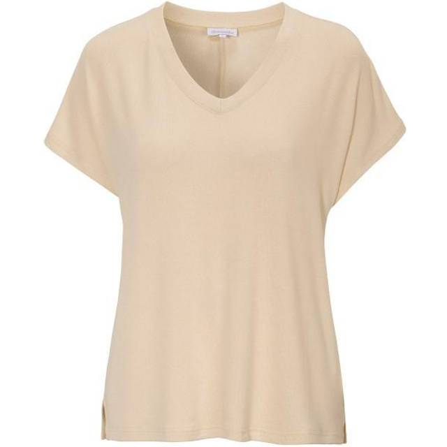 Damella Knitted Lounge T-Shirt - Sand - Medium