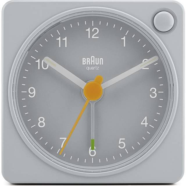 Braun Classic Travel Analogue Alarm Clock With Snooze And Light - Grey, Grey
