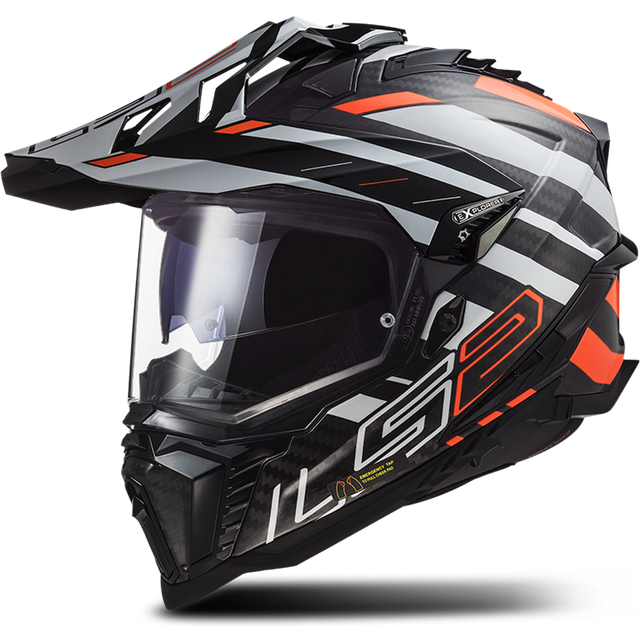 LS2 Adventure701 EXPLORER C EDGE Adventure Helmet Black-Fluo Orange 3XL (3XL)