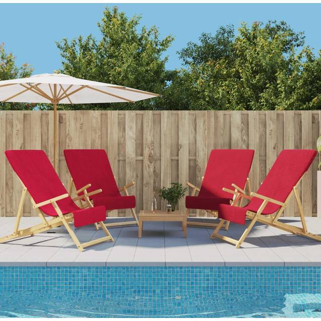 vidaXL Badhanddukar 4 st vinröd 60x135 cm tyg 400 gsm