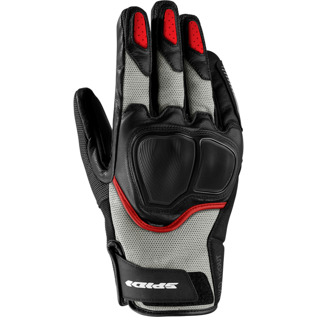 Spidi NKD, gloves H2Out , color: Black/Light Grey/Red , size: S