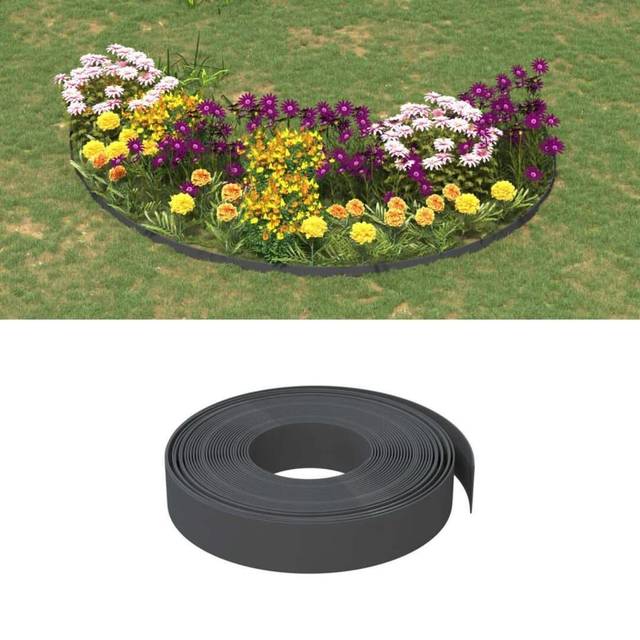 vidaXL Garden Edging Grey 10 m 10 cm Polyethylene