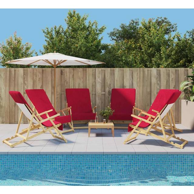 vidaXL Badhanddukar 6 st vinröd 60x135 cm tyg 400 gsm