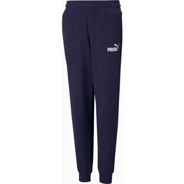 Puma Childrens Unisex Essentials Logo Youth Pants - Blue Cotton - Size 2-3Y