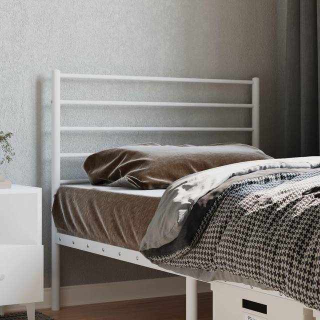vidaXL Huvudgavel metall vit 100 cm