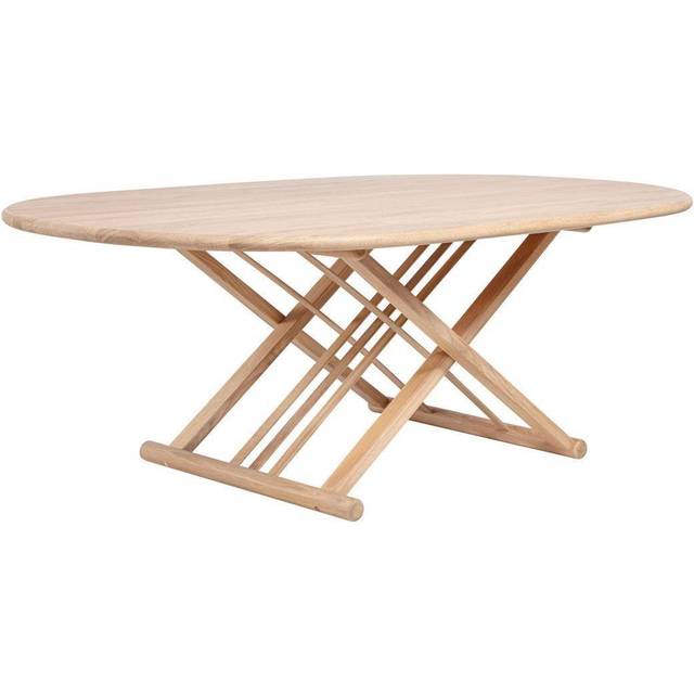 Haslev Møbelsnedkeri - Safari Coffee Table - Soffbord - White Oiled Oak - W120 x D80 x H38-60 cm