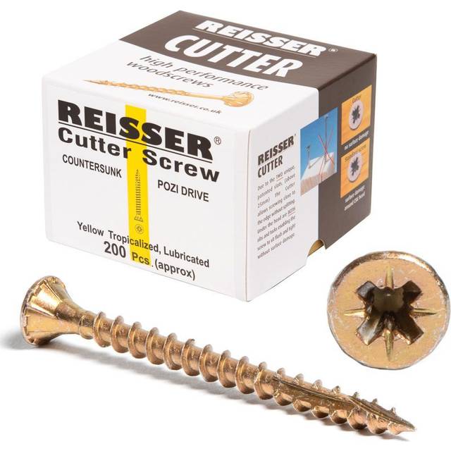Reisser Cutter Pozi Screw 4.5 x 45mm (200 Pack) in Gold