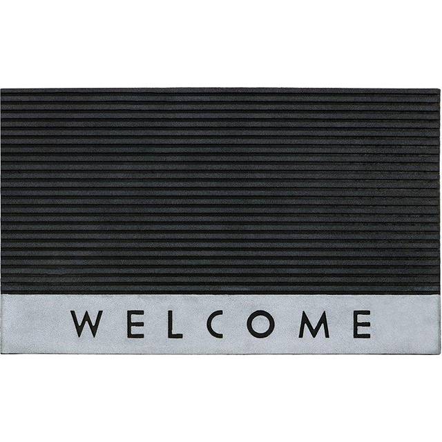 JVL Quartz Welcome Rubber Doormat 45 x 75cm - JVL Homewares - Grey