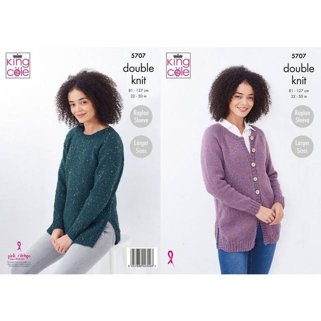 Cardigan and Sweater in King Cole Big Value Tweed DK (5707)