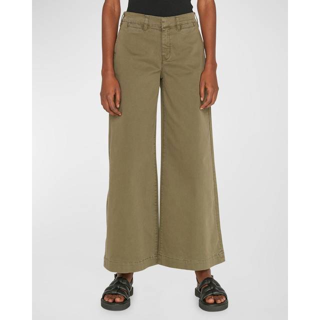 Frame Le Tomboy cotton twill wide-leg pants