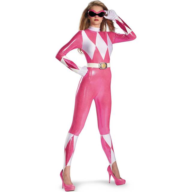 Pink Ranger Sexy Bodysuit Costume for Women - Pink&#47;White (L)