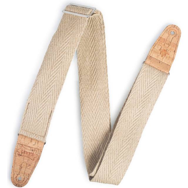 Levys MH8P-NAT 2" Natural Hemp Webbing Strap Natural w/ Cork Ends
