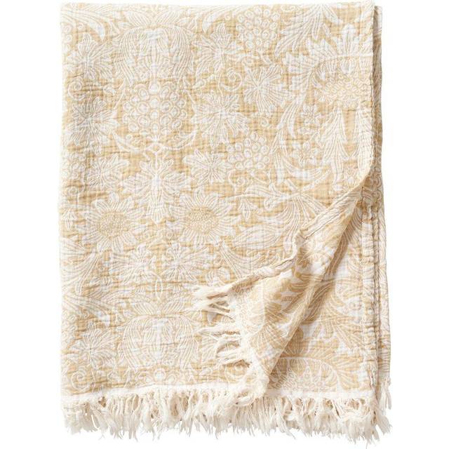 Klippan Yllefabrik Sunflower bomullspläd 140x200 cm Golden - Beige