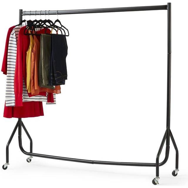 5ft x 5ft Wheeled Clothes Rail | Steel Hanging Clothes Rail