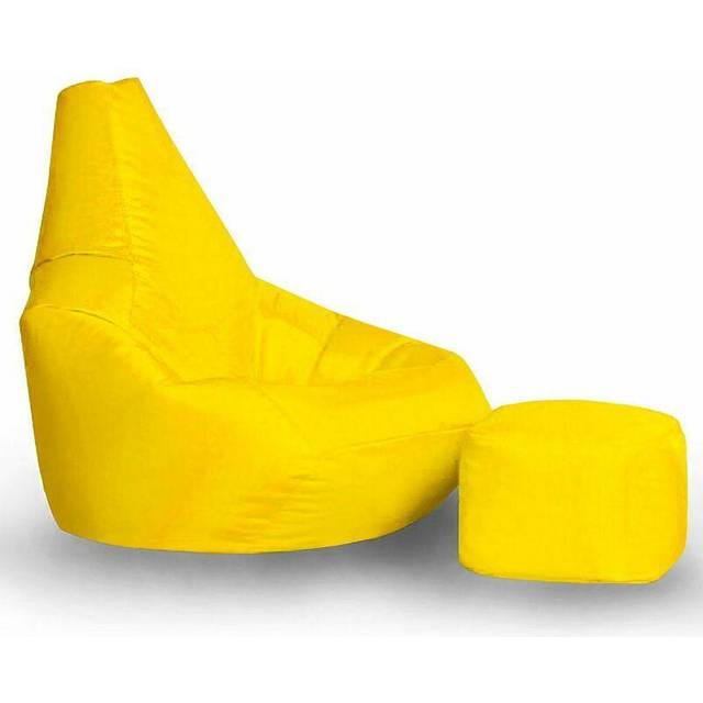 (Yellow) Bonkers Player Combo Bean Bag with Foot Stool