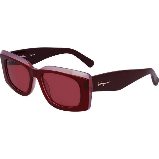 Salvatore Ferragamo Burgundy Rectangular Ladies Sunglasses SF1079S 614 54 - Red (OS)