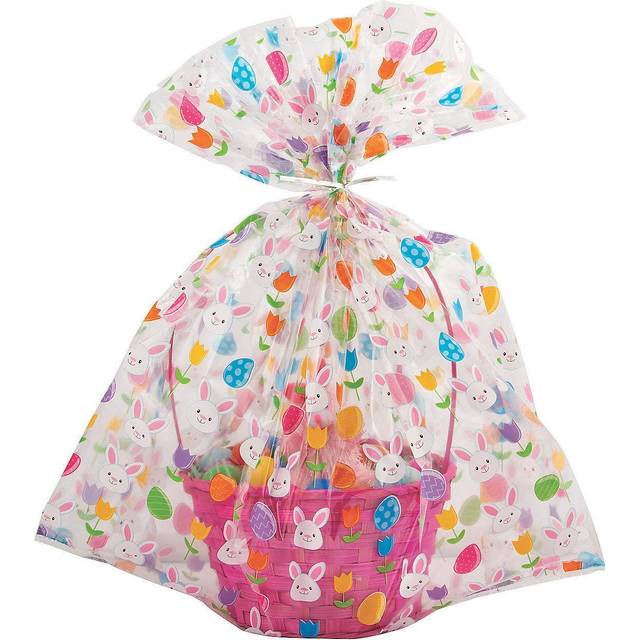 Fun Express Jumbo Cellophane Bags for Gift Baskets - Set of 12 Celloph