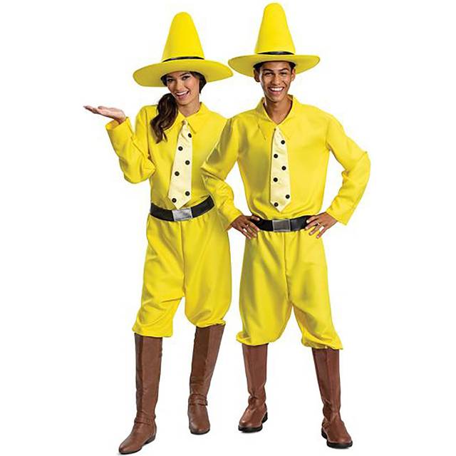 Curious George Adult Person in the Yellow Hat Costume - Black&#47;Yellow (L/XL)