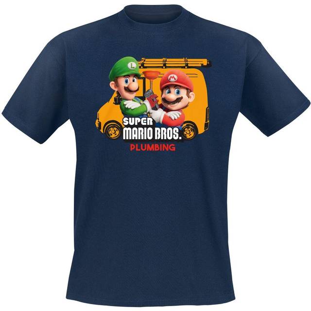 Nintendo - gaming T-shirt - Mario Brothers Plumbing - S L - för Herr - blå