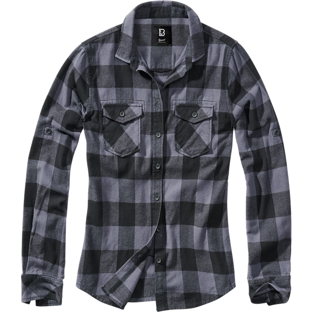 Brandit Amy Flanell, blouse , color: Black/Grey , size: 4XL