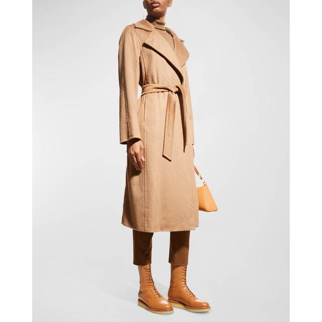Manuela 03 Wrap Coat - Camel - Representing the epitome of Italian luxury and craftsmanship, Max Mara calls to mind elegance in the creation of its designs. It's renowned for its sophisticated approach to wardrobe classics and embodies femininity through its signature silhouettes.