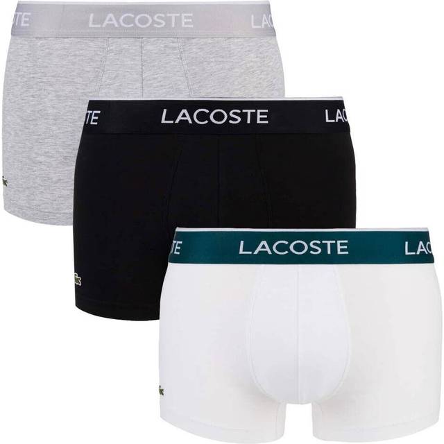 Lacoste Mens 3-Pack Long Stretch Cotton Boxer Briefs in Multi colour - Multicolour - Size X-Large
