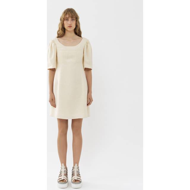 Chloé, Klänning, Dam, S, Linne, Ballongärmad Mini Klänning i Linne - beige (S)