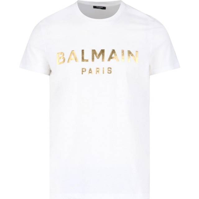 Paris Gold Brand Logo White T-Shirt - M