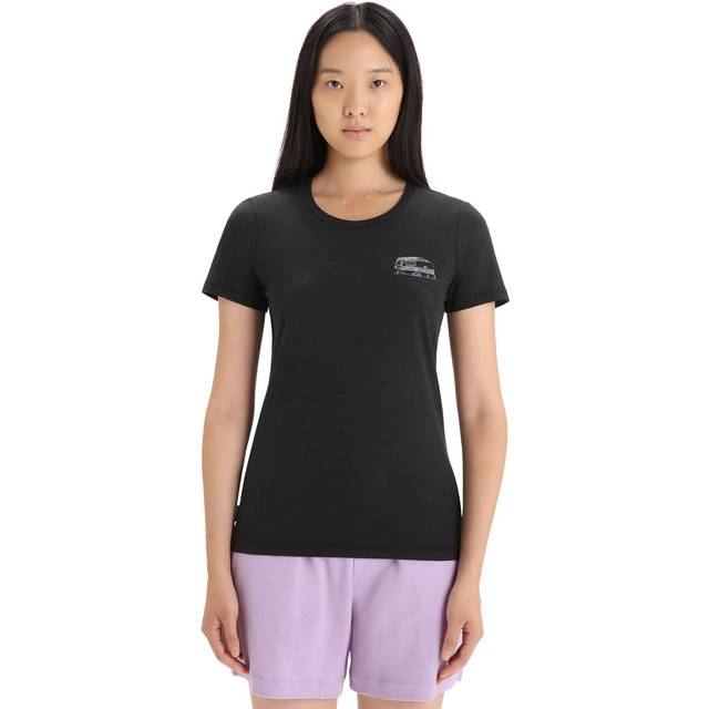 Icebreaker Central Classic Caravan Life SS Tee Women Black (XS)