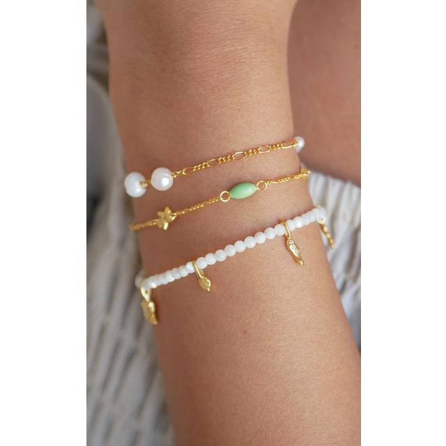 Enamel Copenhagen Bracelet, Aruba Pearl - 18,5 cm