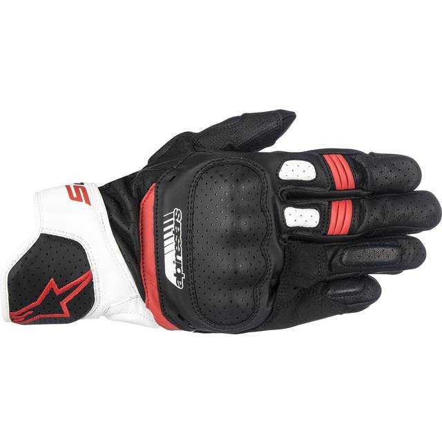 Alpinestars SP-5 perforated Motorcycle Gloves, black-white-red, Size 3XL for Men