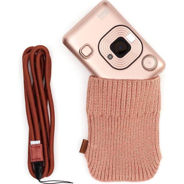 Fujifilm Instax Mini Liplay Accessory Kit with Neck Strap & Knitted Pouch Blush Gold