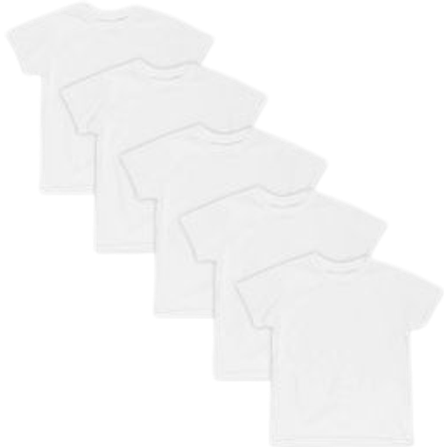 Hanes Toddler Boy's White Crewneck Undershirt (Pack of 5) - White 4T (4T)