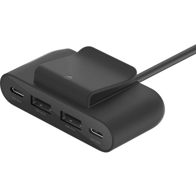 Belkin 4 Port Power Extender Dual USB-C and USB-A 2m - Black