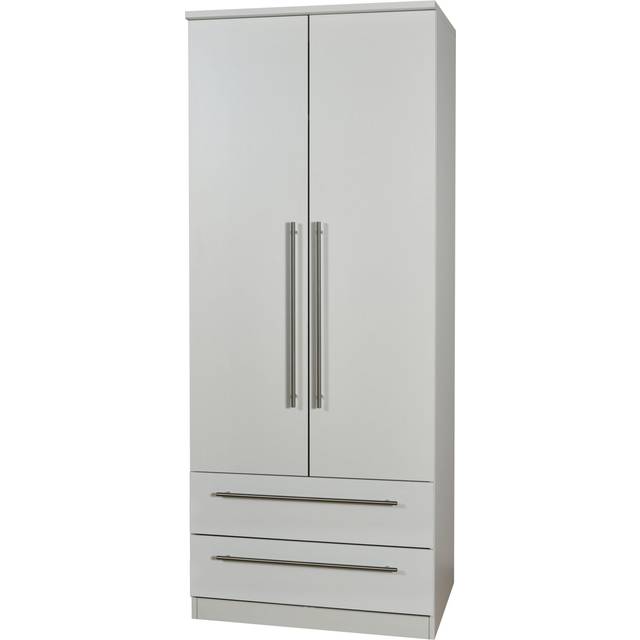 Welcome Furniture Ready Assembled Edina 2ft6in 2 Drawer Wardrobe - Grey Matt, Grey