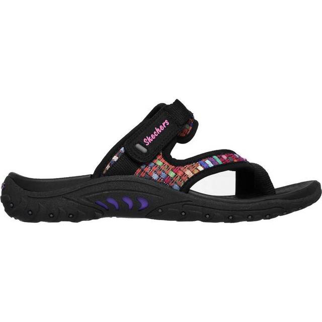 Skechers Women's Reggae-Mad Swag-Toe Thong Woven Sandal  Black  10