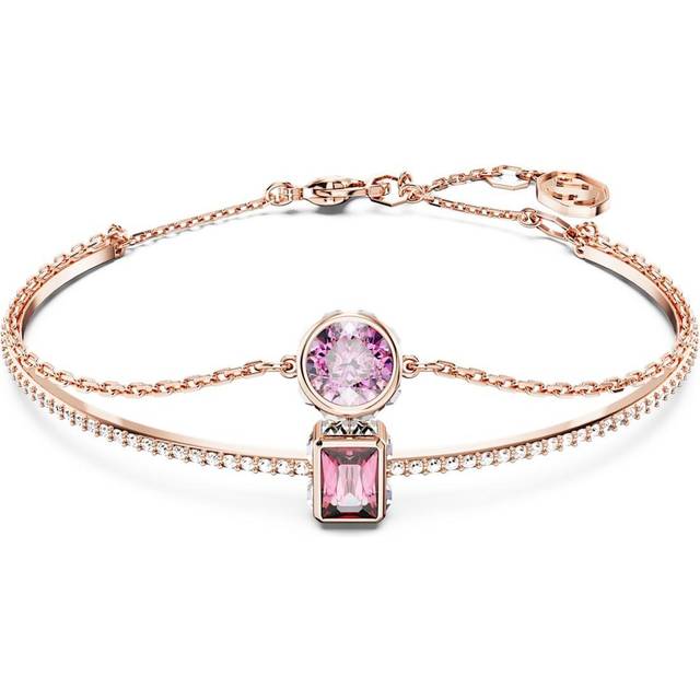 Swarovski Stilla Mixed Cut Pink Rose-Gold Bangle - Rose Gold - 16.5cm