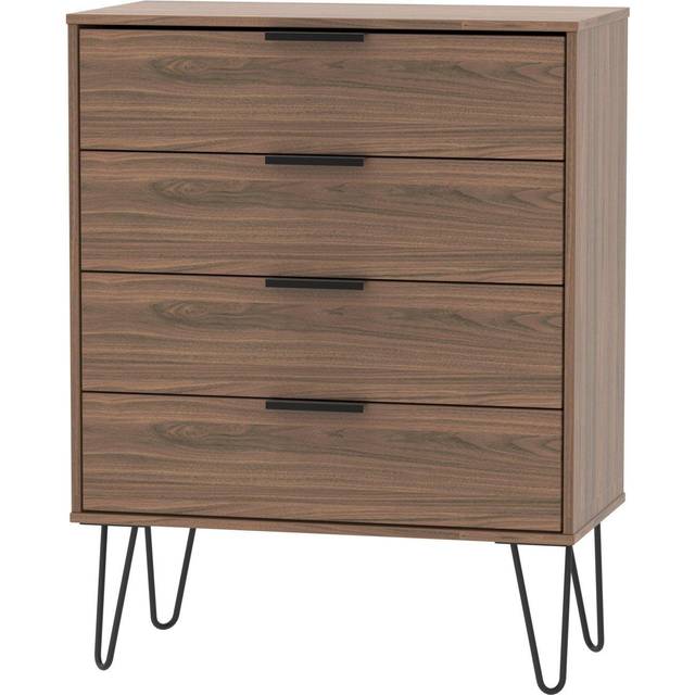Welcome Furniture Ready Assembled Hirato 4 Drawer Chest - Carini Walnut, Brown