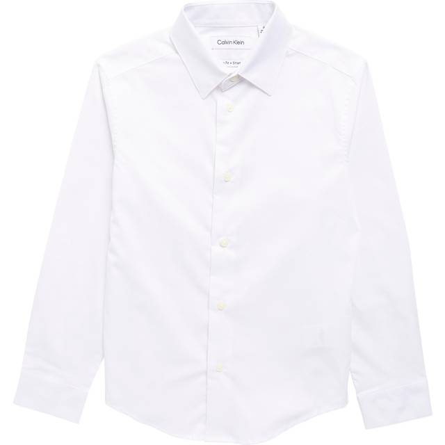 Calvin Klein Boys' Long Sleeve Slim Fit Dress Shirt  Button-down Style