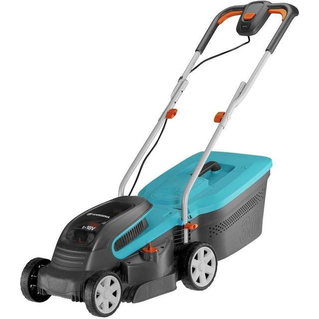 Gardena Battery Lawnmower PowerMax 32/36V P4A Without Battery: Lawnmower for lawns up to 200 m?, 32 cm Cutting Width, 30 l Collector Volume, Cutting