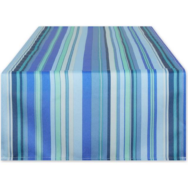 BLUE OCEAN STRIPE PRINT OUTDOOR TABLE RUNNER 14x72