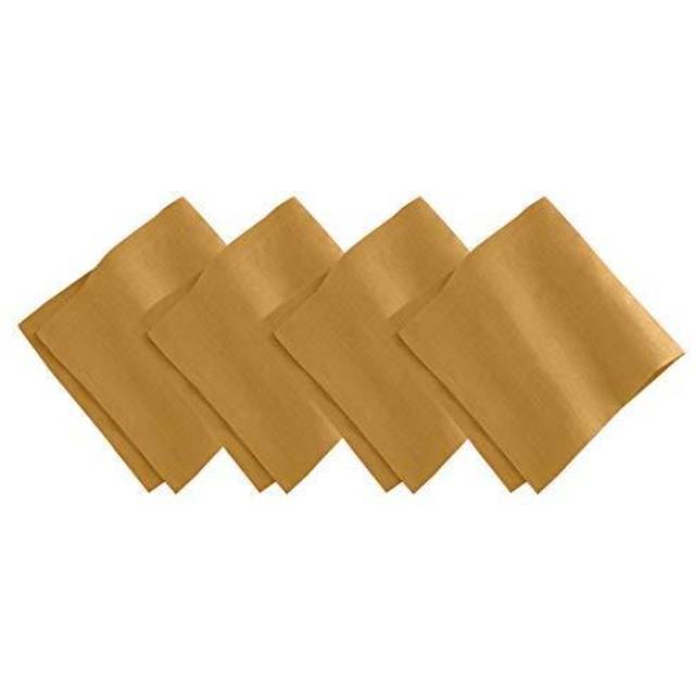"Elrene Home Fashions Villeroy & Boch La Classica Luxury Linen Fabric Napkin (Set of 4)  21""""""""x21""""""""  Antique Gold"