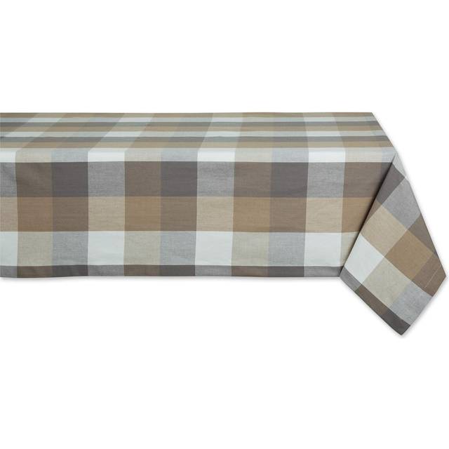 DII Stone Tri Color Check Tablecloth