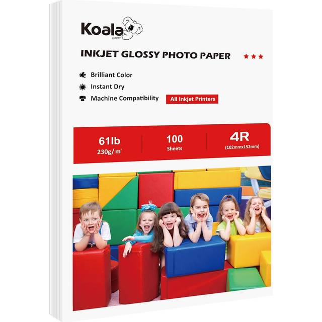 Koala Heavyweight Photo Paper High glossy 4x6 Inches for Inkjet Printing 100 Sheets 61LB