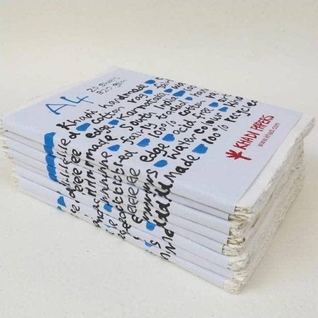 Khadi Handmade 100% Rag Watercolour Paper 320gsm : Rough : 20 sheets pack A4