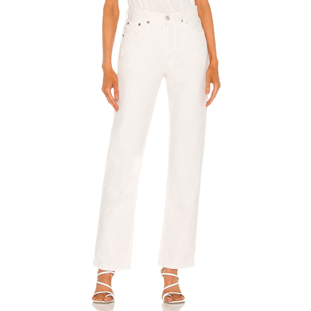 AGOLDE Lana Straight in Drum - White. Size 33 (also in 34). (33)