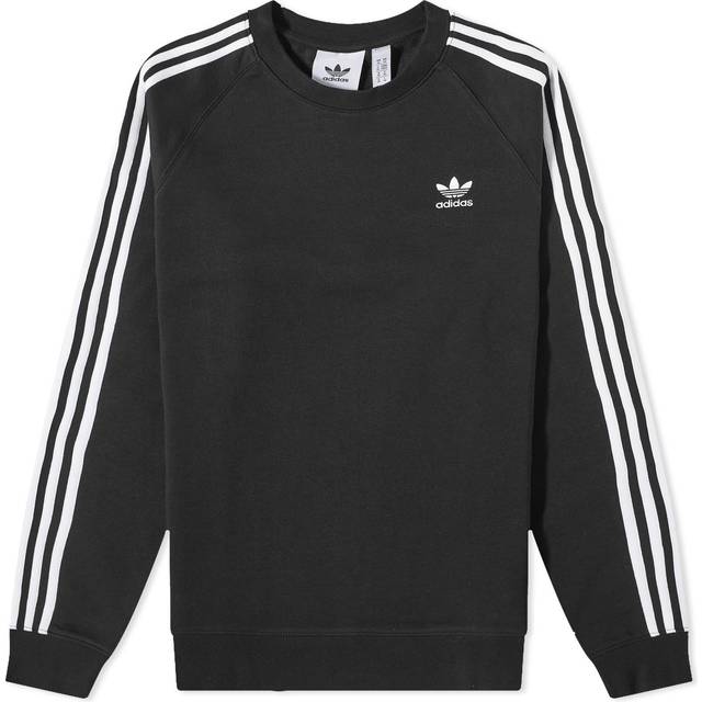 adidas Originals Mens 3-Stripes Crew - Black, Black, Size 2Xl, Men - 2XL