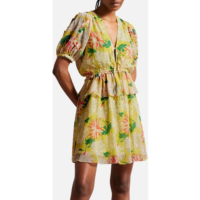 Ted Baker Puff Sleeves Mini Dress